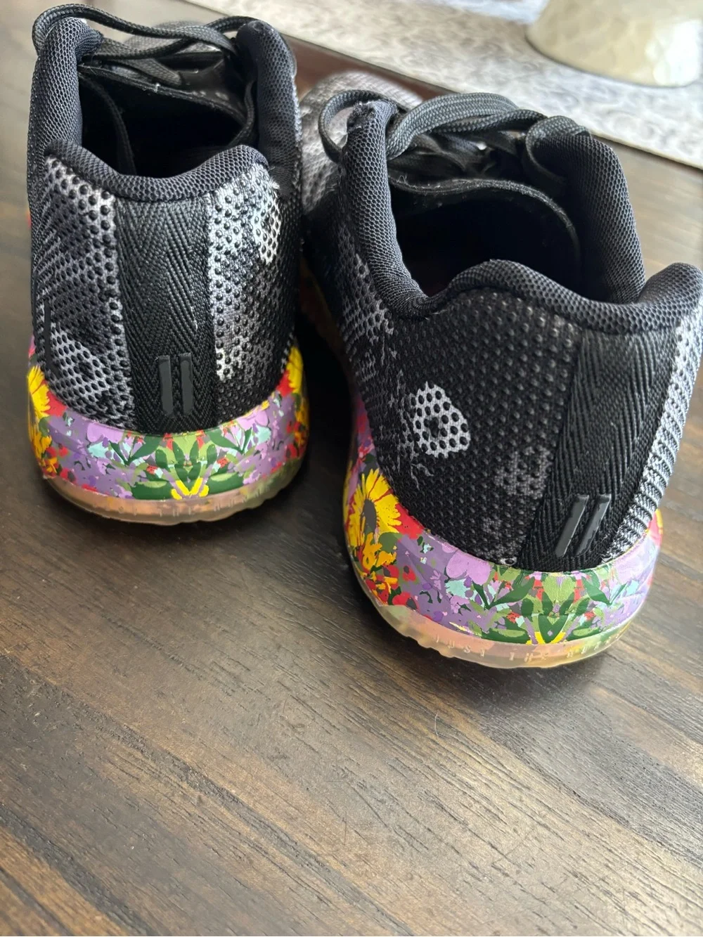 NOBULL Floral Trainer Black White CrossFit Shoes Womens 9 Mens 7.5